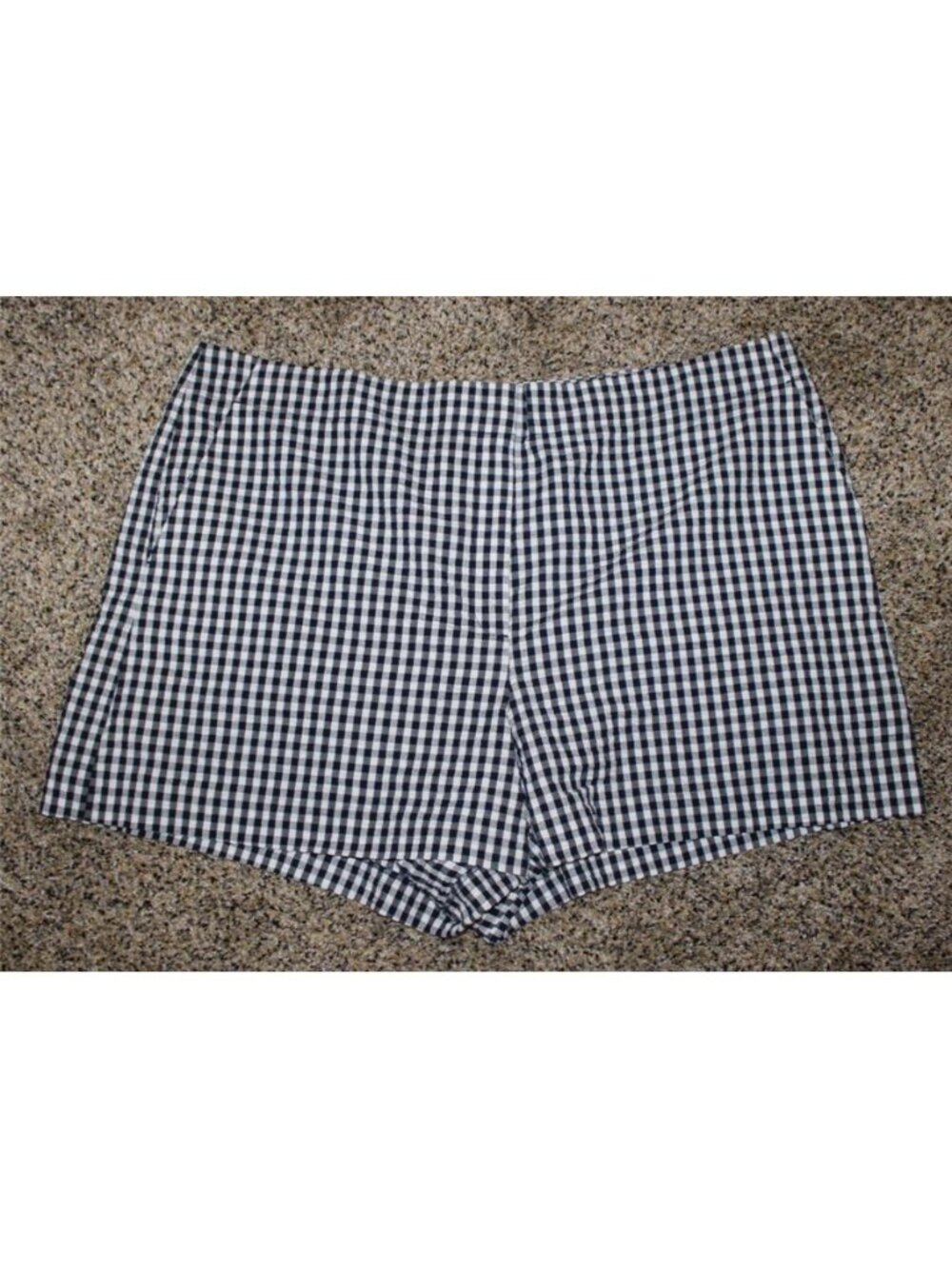 Ann Taylor LOFT 18 Blue Plaid Gingham Shorts Navy Blue White XXL